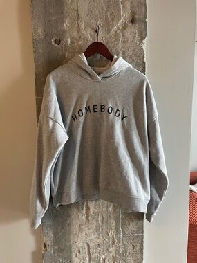Oversized “Homebody” Grey Hoodie